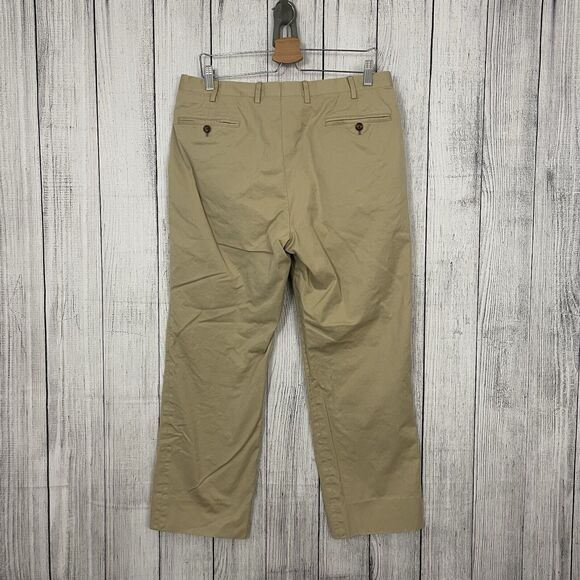 Brooks Brothers 1818 Fitzgerald Men's W36 x L29 Tan Flat Front Straight Chinos - Picture 8 of 8